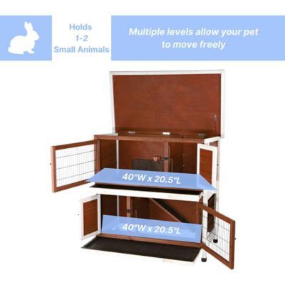 Image showing  2-Story Outdoor Rabbit Hutch, Medium, 45.5 in. x 25.5 in. x 43.5 in.