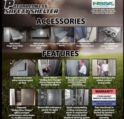 Image showing 28 th Swisher ESP Safety Shelter, 6 Person Residential Capacity