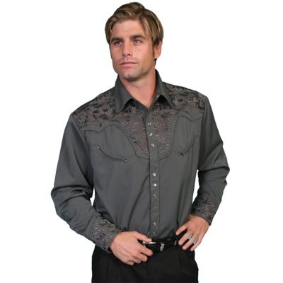 Scully Men's Legends Poly/Rayon Blend Snap-Front Shirt