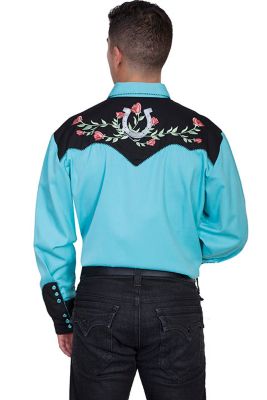 Image showing  Men's Legends Poly/Rayon Blend Snap-Front Shirt, Turquoise