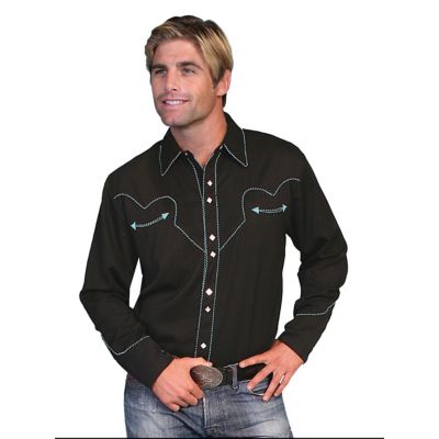 Image showing  Men's Legends Poly/Rayon Blend Snap-Front Shirt, Candy Cane Piping