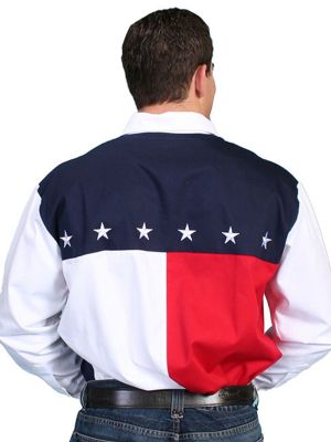 Image showing  Men's Patriot Collection 100% Cotton Snap-Front Western Show Shirt
