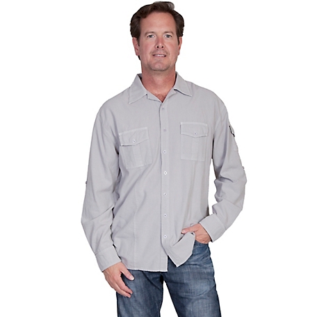 Scully Men's Long-Sleeve Cantina Collection Peruvian Cotton Button-Front Shirt, CM5