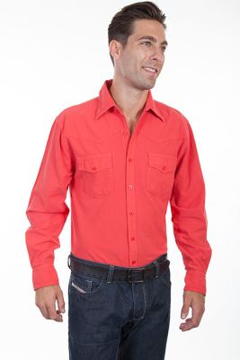 Image showing  Men's Long-Sleeve Cantina Collection Peruvian Cotton Button-Front Shirt, CM7