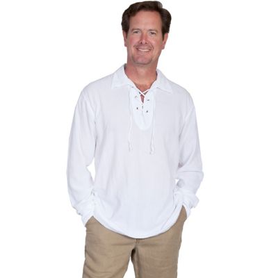 Scully Men's Long-Sleeve Cantina Collection Peruvian Cotton Button-Front Shirt, CM8