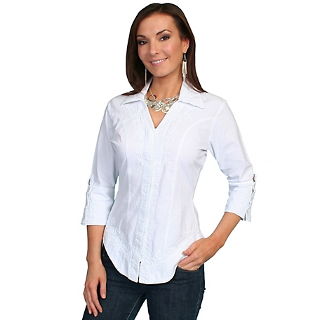 Scully Women's 3/4-Sleeve Cantina Collection 100% Peruvian Cotton Blouse