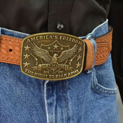Image showing  Unisex Attitude 2nd Amendment Heritage Brass Belt Buckle