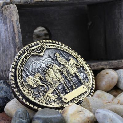 Image showing  Unisex Attitude Pack Horses and Rider 2-Tone Belt Buckle