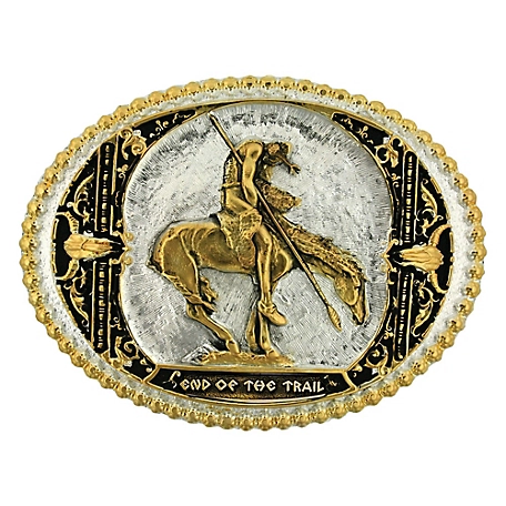 Montana Silversmiths Attitude End of the Trail 2-Tone Belt Buckle, 60972P