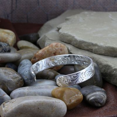 Image showing  Women's Classic Engraved Brass Cuff Bracelet, BC856