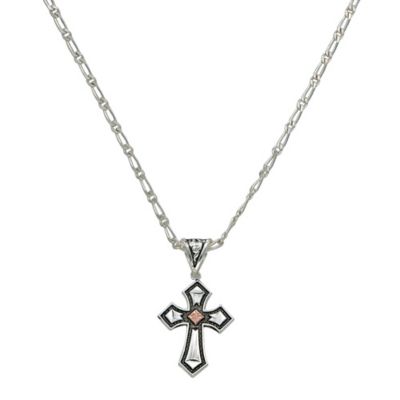 Montana Silversmiths Antique Copper Diamond Cross Necklace, NC1161