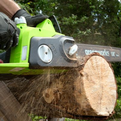 Image showing 6 th Greenworks 18 in. 14.5A Corded Electric Chainsaw