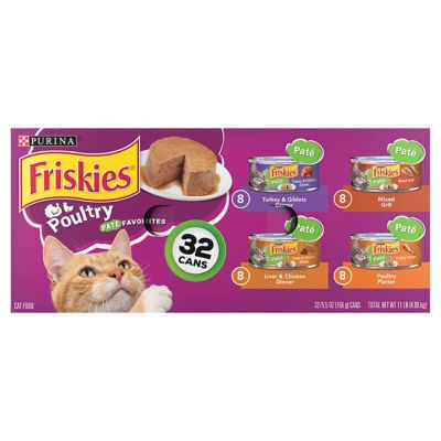 Friskies Purina Pate Wet Cat Food Pate Variety pk., Poultry Favorites