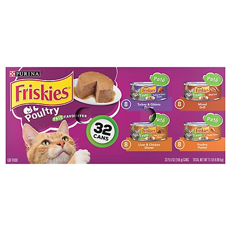 Friskies Purina Pate Wet Cat Food Pate Variety pk., Poultry Favorites
