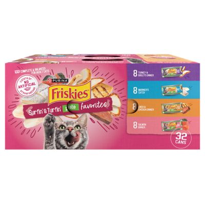 Friskies All Life Stages Surfin and Turfin Favorites Pate Wet Cat Food Variety pk. 5.5 oz. Pack of 32 at Tractor Supply Co