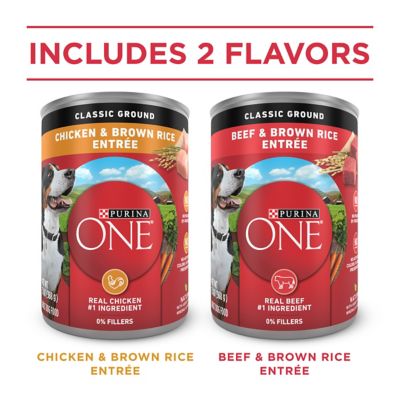 Image showing  Classic Ground Chicken and Brown Rice and Beef and Brown Rice Variety Pack Wet Dog Food, 13 oz., 6 pk.