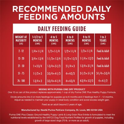 Image showing 5 th Purina ONE +Plus Classic Ground Healthy Puppy Lamb and Long Grain Rice Wet Dog Food, 13 oz.