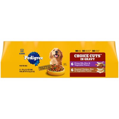 Image showing  Adult Choice Cuts Prime Rib and Chicken Recipe Wet Dog Food Variety Pack, 13.2 oz., Pack of 12 Cans