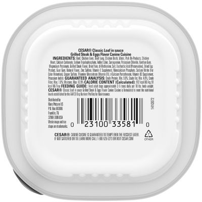 Image showing 7 th Cesar Adult Small Breed Grilled Steak and Eggs Classic Loaf in Sauce Wet Dog Food, 3.5 oz.