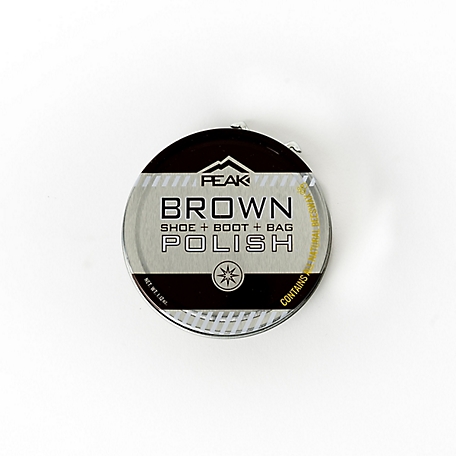 PEAK Large Brown Tin Polish, For Use On Boots, Shoes, Belts and Hand Bags