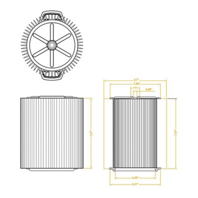 Image showing 5 th Multi-Fit Wet/Dry Shop Vacuum Replacement Cartridge Filters for Select CRAFTSMAN Vacs, 2-Pack