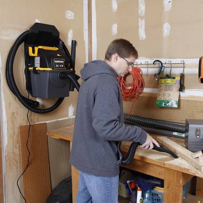 Image showing 5 th WORKSHOP 5 gal. 5 HP Wall-Mount Wet/Dry Vacuum Cleaner with Accessories