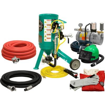 Pirate Brand 0.5 cu. ft. CPR Jr. Abrasive Sandblaster Gold Package with Low Pressure Respirator