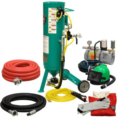 Pirate Brand 1.0 cu. ft. CPR Jr. Abrasive Sandblaster Gold Package with Low Pressure Respirator