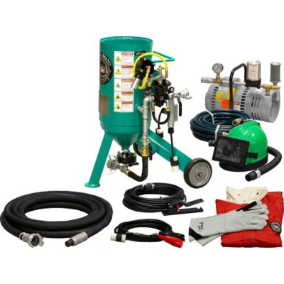 Pirate Brand 0.5 cu. ft. CPR Jr. Abrasive Sandblaster Silver Package with Electric Controls