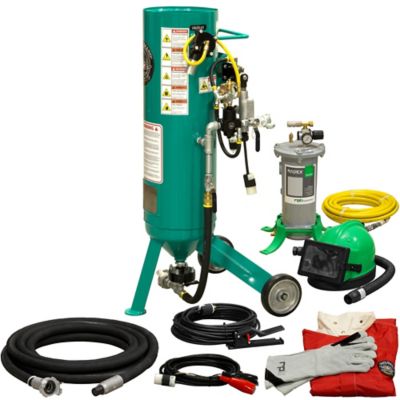 Pirate Brand 1.0 cu. ft. CPR Jr. Abrasive Sandblaster Silver Package, Electric Controls, 121-0530-C-EDC