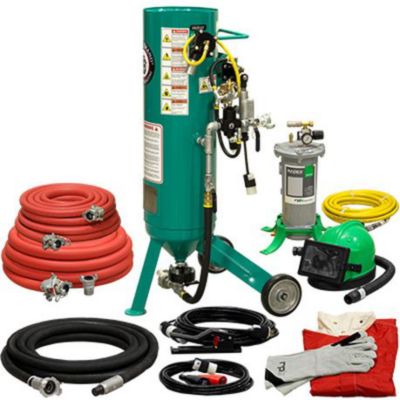 Pirate Brand 1.0 cu. ft. CPR Jr. Abrasive Sandblaster Gold Package, Electric Controls