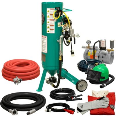 Pirate Brand 1.0 cu. ft. CPR Jr. Abrasive Sandblaster Gold Package, Electric Controls, Low Pressure Respirator
