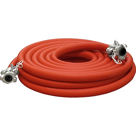 Pirate Brand 3/4 in. x 50 ft. Air Hose Assembly with Couplings, Red, Compressor to Breathing Air