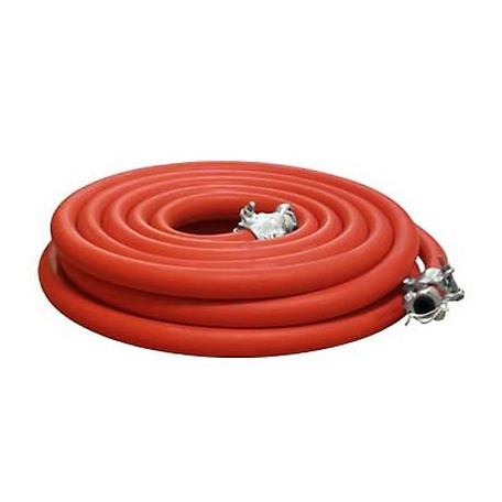 Pirate Brand 1 in. x 25 ft. Air Hose Assembly with Couplings, Red, Compressor to Blast Pot