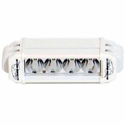 Lazer Star Lights 6 in. 3W Atlantis Single-Row 4-LED Spot Light Bar, White Marine Finish