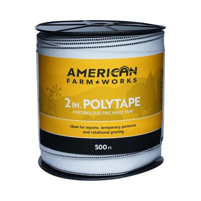 American Farm Works 500 ft. x 890 lb. Polytape Electric Fencing, 2 in. W, White