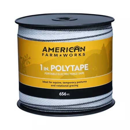 American Farm Works 656 ft x 320 lb 1-inch Width Polytape Electric Fence White Electric Fence Wire & Tape