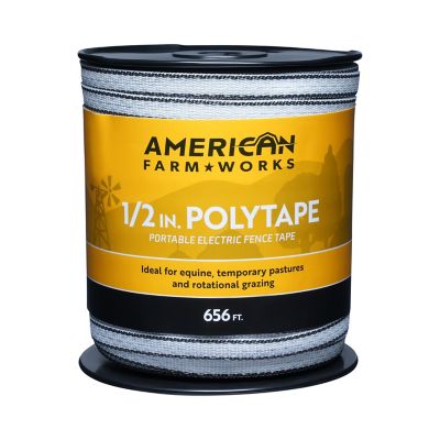 American Farm Works 656 ft. x 150 lb. Polytape Electric Fencing, 1/2 in. W, White