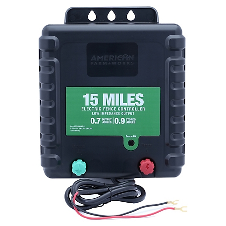 American Farm Works 0.7 Joule 15-Mile Battery-Powered Low Impedance Electric Fence Charger