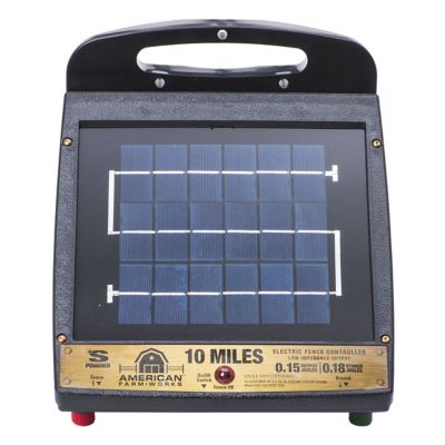 American Farmworks 10 Mile Solar Low Impedance Fence Charger 2 Week Battery Life 01 5 Joule Output Esp10m Afw At Tractor Supply Co