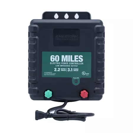 American Farm Works Low Impedance Electric Fence Charger 2.2 Joules 60 Mile AC Powered Electric Fence Chargers