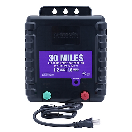 American Farm Works 1.2 Joule 30-Mile AC-Powered Electric Fence Charger