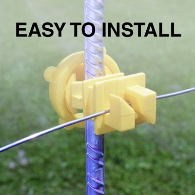 Image showing  Screw-On Insulators for Round or Square Posts 1/2 in. or Smaller, Yellow, 25-Pack