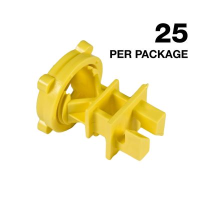 Image showing 7 th American Farm Works Screw-On Insulators for Round or Square Posts 1/2 in. or Smaller, Yellow, 25-Pack