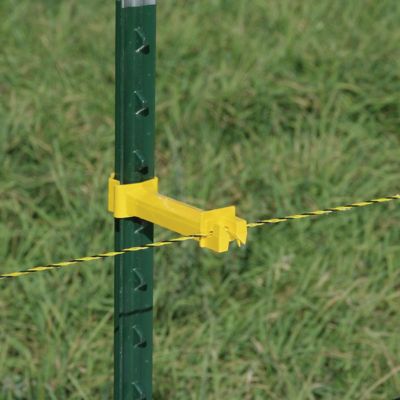 Image showing  5 in. Snap-On Extender T-Post Insulators for 1.25 and 1.33 in. T-Posts, Yellow, 25-Pack