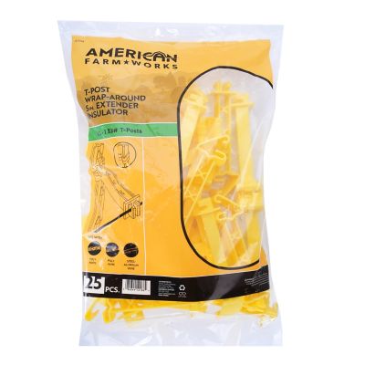 Image showing  5 in. Snap-On Extender T-Post Insulators for 1.25 and 1.33 in. T-Posts, Yellow, 25-Pack