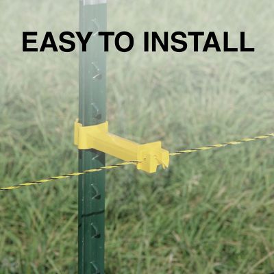 Image showing  5 in. Snap-On Extender T-Post Insulators for 1.25 and 1.33 in. T-Posts, Yellow, 25-Pack