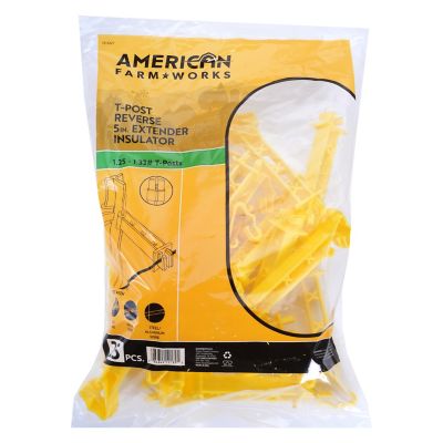 Image showing  5 in. Snap-On Reversed Insulators for 1.25 and 1.33 in. T-Posts, Yellow, 25-Pack