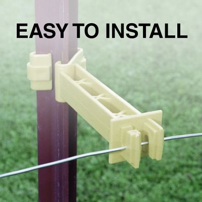 Image showing  5 in. Snap-On Reversed Insulators for 1.25 and 1.33 in. T-Posts, Yellow, 25-Pack