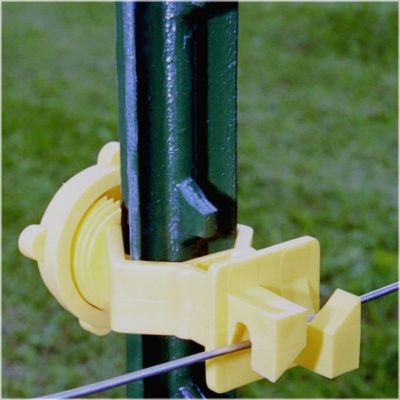 Image showing  Screw-On T-Post Insulators for 1.25 and 1.33 in. Studded T-Posts, Yellow, 25-Pack